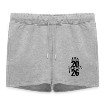Maîtrise 2026 J’ai terminé - Short de survêtement femme premium - gris chiné - Devant - AI Model Female 172 light (172cm)