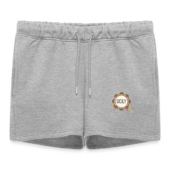 Tambourin sicilien Sicile - Short de survêtement femme premium - gris chiné - Devant - AI Model Female 172 light (172cm)