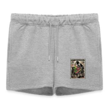 Ne nourrissez pas la critique de Signal Media - Short de survêtement femme premium - gris chiné - Devant - AI Model Female 172 light (172cm)