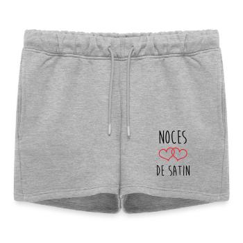 noces de satin 24 ans d'amour - Short de survêtement femme premium - gris chiné - Devant - AI Model Female 172 light (172cm)