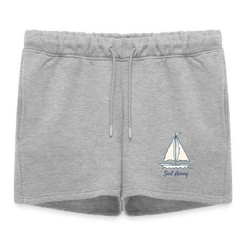 Sail Away Sailing Boat Ocean Minimal Design - Women’s Premium Organic Sweatshorts - heather grey - Front - AI Model Female 172 light (172cm)