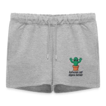 Cactus Sunglasses Warning ! - Women’s Premium Organic Sweatshorts - heather grey - Front - AI Model Female 172 light (172cm)