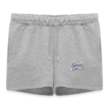 Cuillère - Short de survêtement femme premium - gris chiné - Devant - AI Model Female 172 light (172cm)