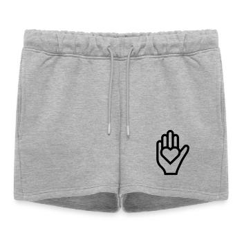 Main coeur - Short de survêtement femme premium - gris chiné - Devant - AI Model Female 172 light (172cm)