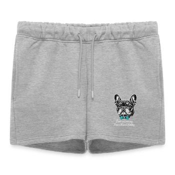 Bouledogue français avec nœud papillon - Short de survêtement femme premium - gris chiné - Devant - AI Model Female 172 light (172cm)