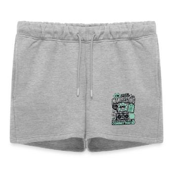 Je manifeste une motivation engagée - Short de survêtement femme premium - gris chiné - Devant - AI Model Female 172 light (172cm)