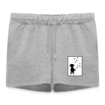 Paw Tracks: Dog Silhouette - Women’s Premium Organic Sweatshorts - heather grey - Front - AI Model Female 172 light (172cm)