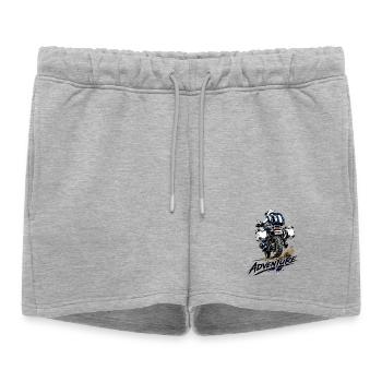 Aventure – Aventure moto - Short de survêtement femme premium - gris chiné - Devant - AI Model Female 172 light (172cm)