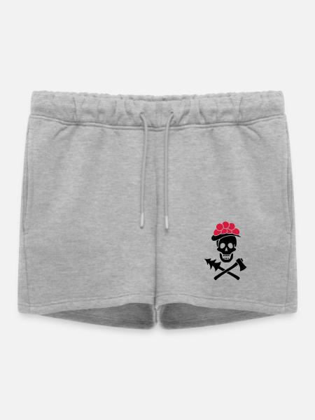 Black Forest Skull Bollenhut Axe - Pure Heimat - Women’s Premium Organic Sweatshorts - heather grey