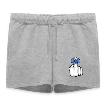Va te faire foutre! Majeur! Icône cool mignonne bow - Short de survêtement femme premium - gris chiné - Devant - AI Model Female 172 light (172cm)