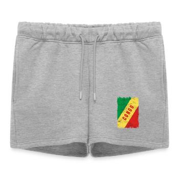 Drapeau du Congo - Short de survêtement femme premium - gris chiné - Devant - AI Model Female 172 light (172cm)