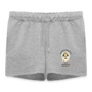 Super Heroes Toast Bread - Short de survêtement femme premium - gris chiné - Devant - AI Model Female 172 light (172cm)
