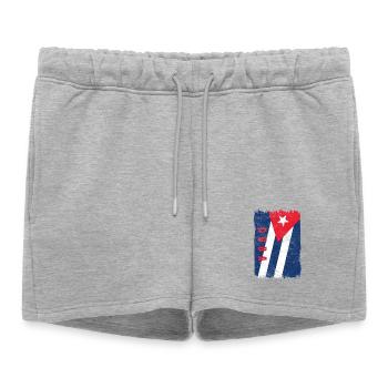 Drapeau de Cuba - Short de survêtement femme premium - gris chiné - Devant - AI Model Female 172 light (172cm)