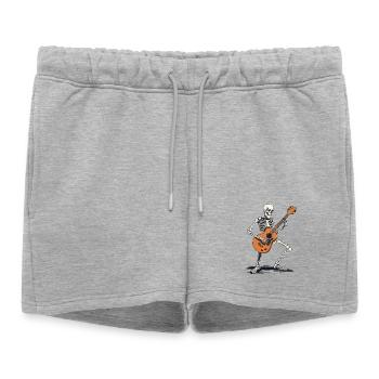 Squelette avec guitare - Short de survêtement femme premium - gris chiné - Devant - AI Model Female 172 light (172cm)