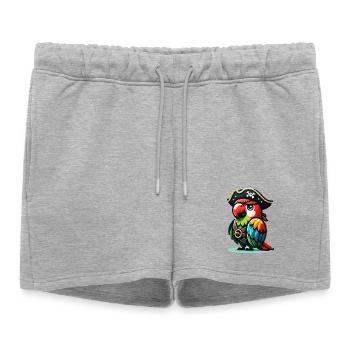 Polly la pirate : la crieuse de cape et d’épée - Short de survêtement femme premium - gris chiné - Devant - AI Model Female 172 light (172cm)