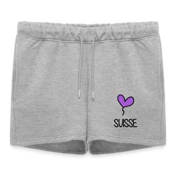 SWITZERLAND. COUNTRY. GENEVA. SWITZERLAND. HUMOR. COUNTRY - Women’s Premium Organic Sweatshorts - heather grey - Front - AI Model Female 172 light (172cm)