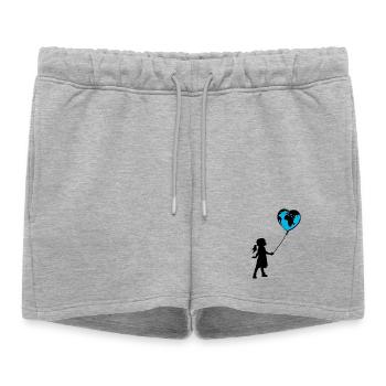 Planète Terre - Short de survêtement femme premium - gris chiné - Devant - AI Model Female 172 light (172cm)