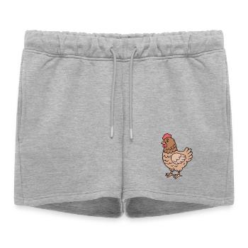 Chicken Chickens - Women’s Premium Organic Sweatshorts - heather grey - Front - AI Model Female 172 light (172cm)