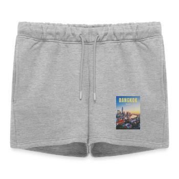 Bangkok, Thaïlande - Short de survêtement femme premium - gris chiné - Devant - AI Model Female 172 light (172cm)