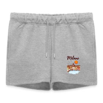 Milan Skyline – la métropole italienne de la mode et du design - Short de survêtement femme premium - gris chiné - Devant - AI Model Female 172 light (172cm)