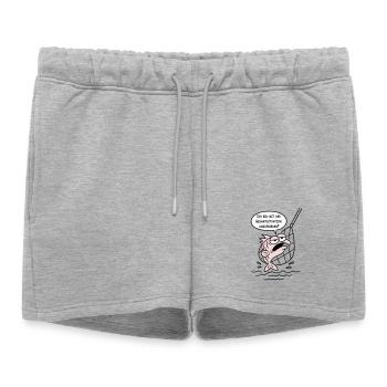 Insatisfait de la situation générale ! COULEURS PERSONNALISÉES ! - Short de survêtement femme premium - gris chiné - Devant - AI Model Female 172 light (172cm)