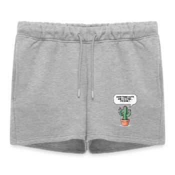Cactus sarcastique - Short de survêtement femme premium - gris chiné - Devant - AI Model Female 172 light (172cm)