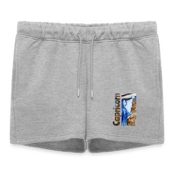 Signe du zodiaque Capricorne - Short de survêtement femme premium - gris chiné - Devant - AI Model Female 172 light (172cm)