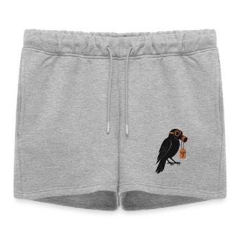 Underground Corbeau Secteur 7 - Short de survêtement femme premium - gris chiné - Devant - AI Model Female 172 light (172cm)