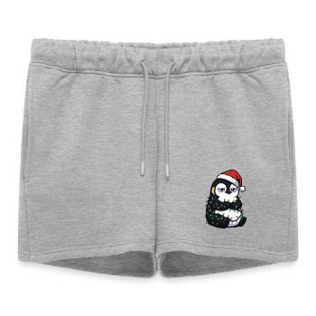 Mürrischer Pinguin Weihnachten Clumsy Santa Verhed - Short de survêtement femme premium - gris chiné - Devant - AI Model Female 172 light (172cm)