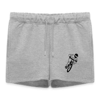 biker - Women’s Premium Organic Sweatshorts - heather grey - Front - AI Model Female 172 light (172cm)