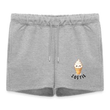 Glace Kawaii sur gaufre - Short de survêtement femme premium - gris chiné - Devant - AI Model Female 172 light (172cm)