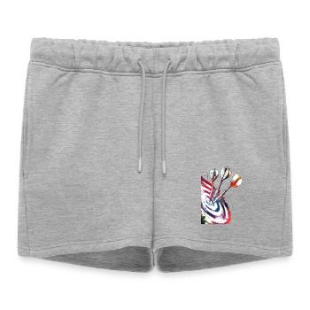 Jeux de fléchettes #darts #sport - Short de survêtement femme premium - gris chiné - Devant - AI Model Female 172 light (172cm)