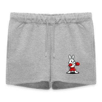 Boxe au lièvre - Short de survêtement femme premium - gris chiné - Devant - AI Model Female 172 light (172cm)