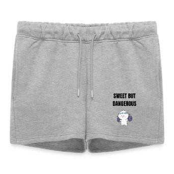 Süß, aber gefährlich - Doux mais dangereux - Short de survêtement femme premium - gris chiné - Devant - AI Model Female 172 light (172cm)