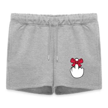 wanker middle finger show insult fuck you f - Women’s Premium Organic Sweatshorts - heather grey - Front - AI Model Female 172 light (172cm)