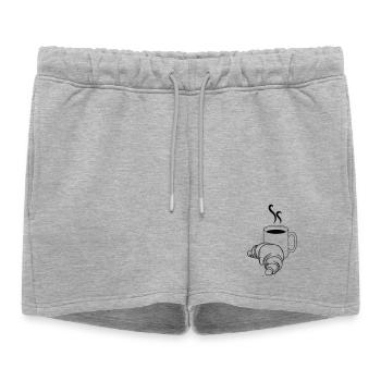 Petit déjeuner - Short de survêtement femme premium - gris chiné - Devant - AI Model Female 172 light (172cm)