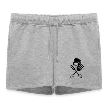 Cuisinier samouraï japonais - Short de survêtement femme premium - gris chiné - Devant - AI Model Female 172 light (172cm)