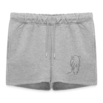 Pferd Silhouette - Frauen Premium Organic Sweatshorts - Grau meliert - Vorne - AI Model Female 172 light (172cm)