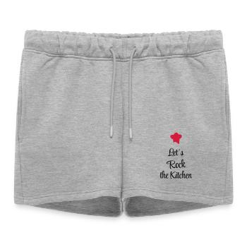 Vibrons la cuisine - Short de survêtement femme premium - gris chiné - Devant - AI Model Female 172 light (172cm)