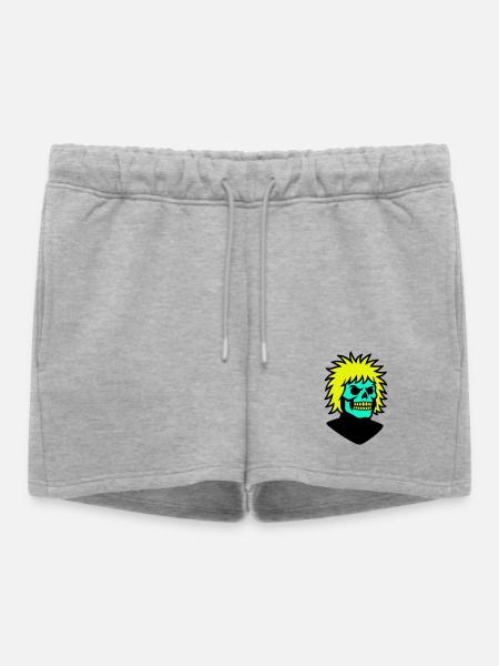 Skullman avec une coiffure cool - Short de survêtement femme premium - gris chiné
