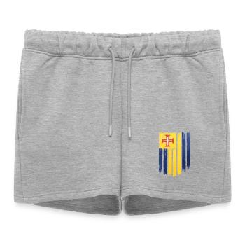 Drapeau portugais avec motif en croix - Short de survêtement femme premium - gris chiné - Devant - AI Model Female 172 light (172cm)