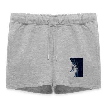 Derrière l’univers – Le rideau cosmique - Short de survêtement femme premium - gris chiné - Devant - AI Model Female 172 light (172cm)