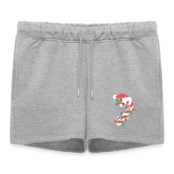 Lumières de Noël en canne à sucre - Short de survêtement femme premium - gris chiné - Devant - AI Model Female 172 light (172cm)