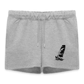 Skiff ouvert Dériveur à voile Régate de voiliers Enfants - Short de survêtement femme premium - gris chiné - Devant - AI Model Female 172 light (172cm)