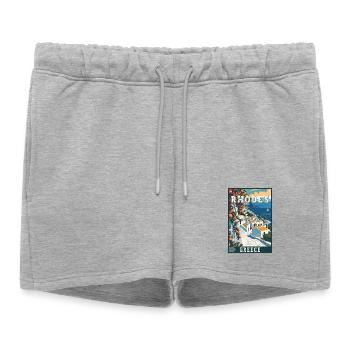 Explore Timeless Beauty of Rhodes in Greece - Women’s Premium Organic Sweatshorts - heather grey - Front - AI Model Female 172 light (172cm)