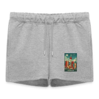 Découvrez la scène urbaine pittoresque de Calgary au Canada - Short de survêtement femme premium - gris chiné - Devant - AI Model Female 172 light (172cm)