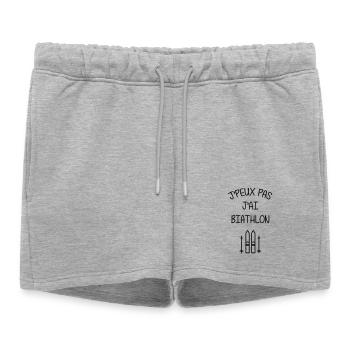 Biathlon / Biathlète / Ski de fond / Skier / Neige - Short de survêtement femme premium - gris chiné - Devant - AI Model Female 172 light (172cm)
