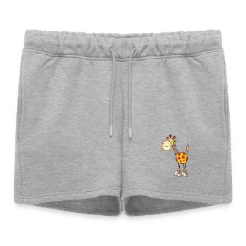 Drôle petit girafe - Animal - Animaux - Short de survêtement femme premium - gris chiné - Devant - AI Model Female 172 light (172cm)