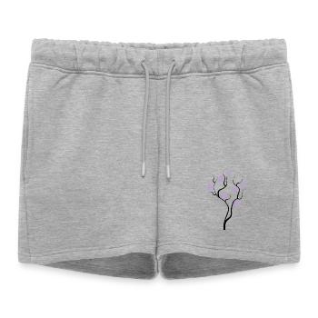 Tree with purple flowers - Creative illustration - Women’s Premium Organic Sweatshorts - heather grey - Front - AI Model Female 172 light (172cm)