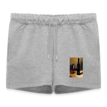 Buveurs de vin - Short de survêtement femme premium - gris chiné - Devant - AI Model Female 172 light (172cm)